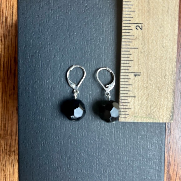 3x$16❗️ Handcrafted Black Glass Earrings - Picture 2 of 2